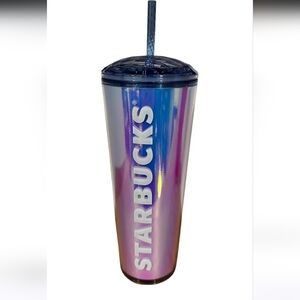 Starbucks Venti Holographic Unicorn Dome Tumbler, 24 oz with straw.